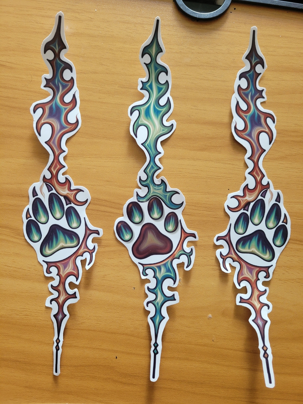 🖤NEW🖤 Paw Flame Vinyl Sticker Trio - Multicolor